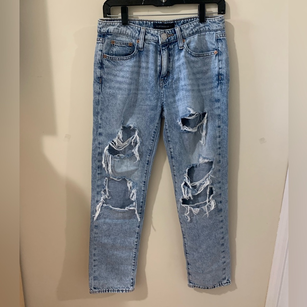 Aeropostale boyfriend ripped jeans